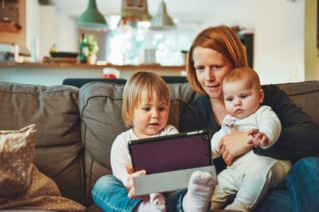 Mother and children